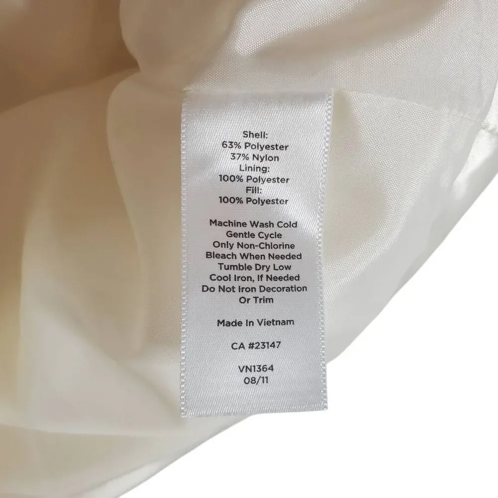 Talbots Striped Quilting Full‎ Zip Sleeveless Puffer Vest Ivory XL